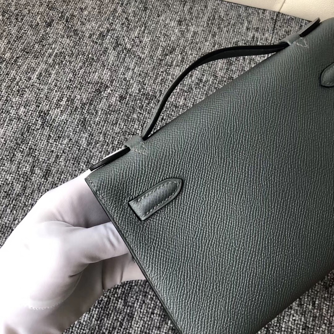 Washington State USA Hermes MiniKelly Pochette CC63 Vert Amande 杏綠色