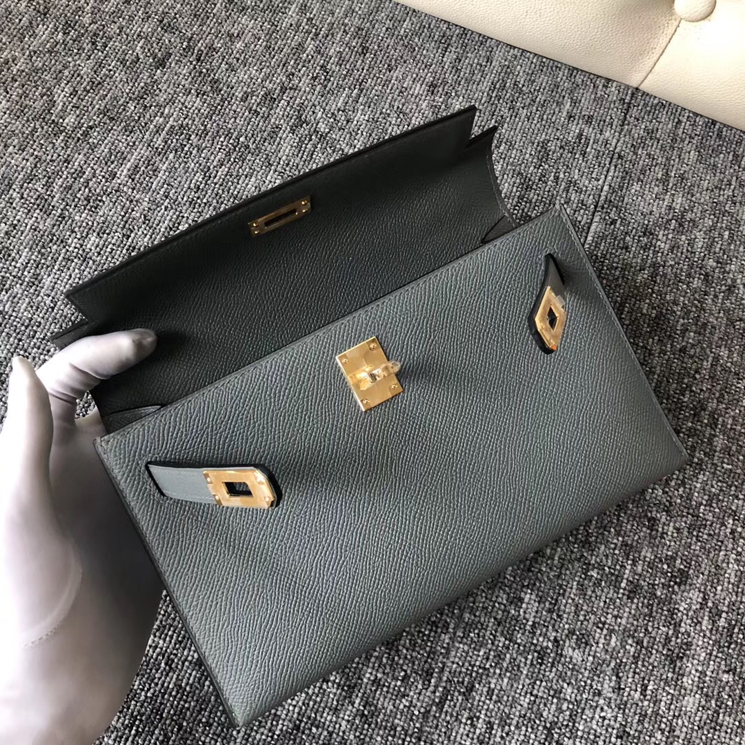 Washington State USA Hermes MiniKelly Pochette CC63 Vert Amande 杏綠色