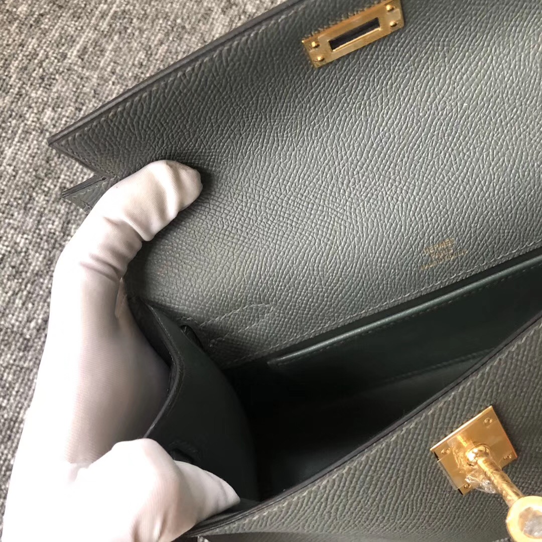 Washington State USA Hermes MiniKelly Pochette CC63 Vert Amande 杏綠色