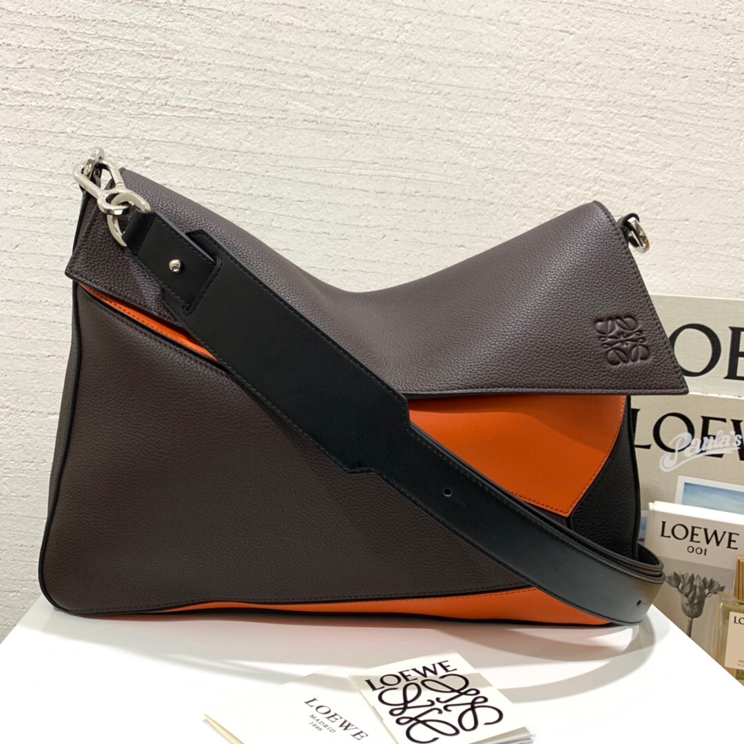 羅意威郵差包LOEWE Puzzle Messenger Bag Chocolate Brown/Orange