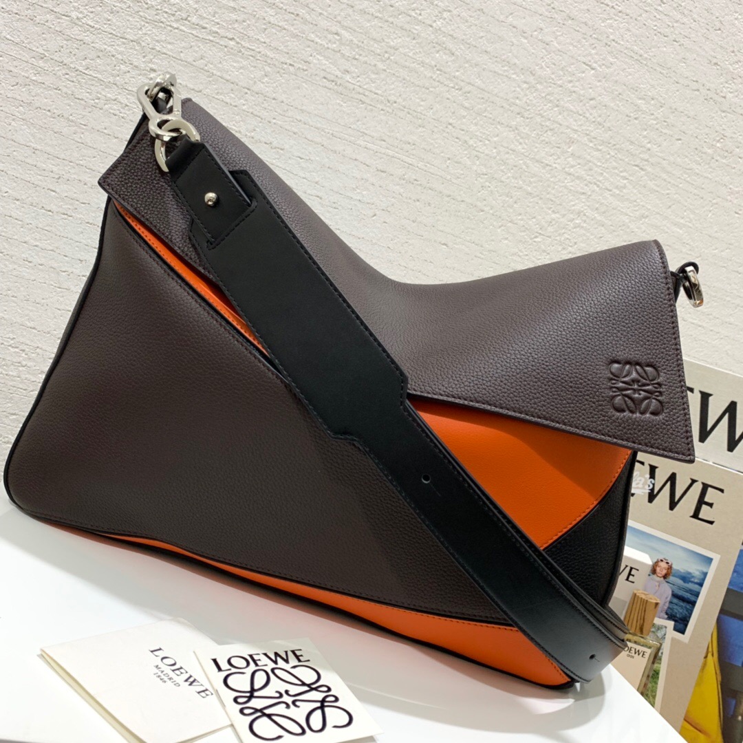 羅意威郵差包LOEWE Puzzle Messenger Bag Chocolate Brown/Orange