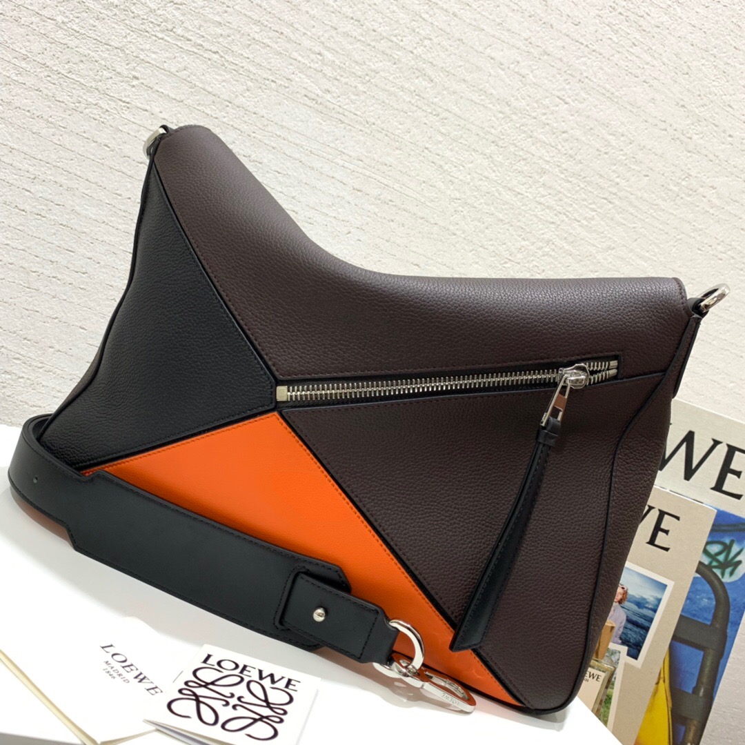 羅意威郵差包LOEWE Puzzle Messenger Bag Chocolate Brown/Orange