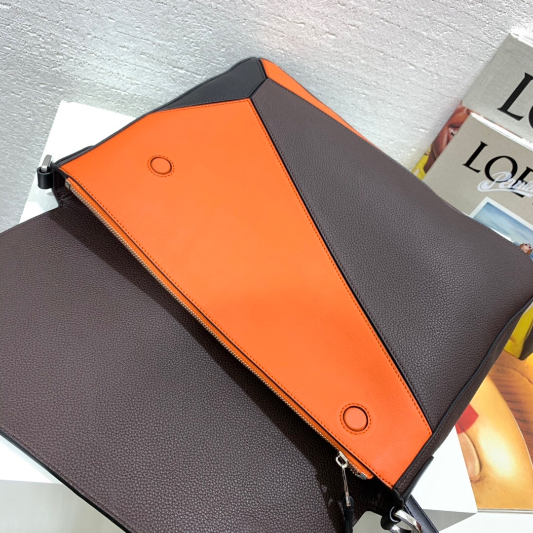 羅意威郵差包LOEWE Puzzle Messenger Bag Chocolate Brown/Orange