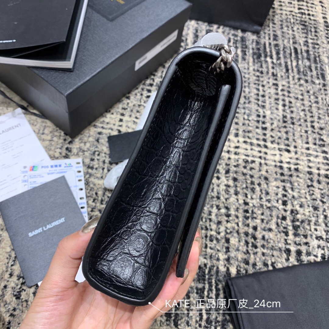 聖羅蘭 YSL 354119 MONOGRAMME SAINT LAURENT 中號流蘇鱷魚紋手袋