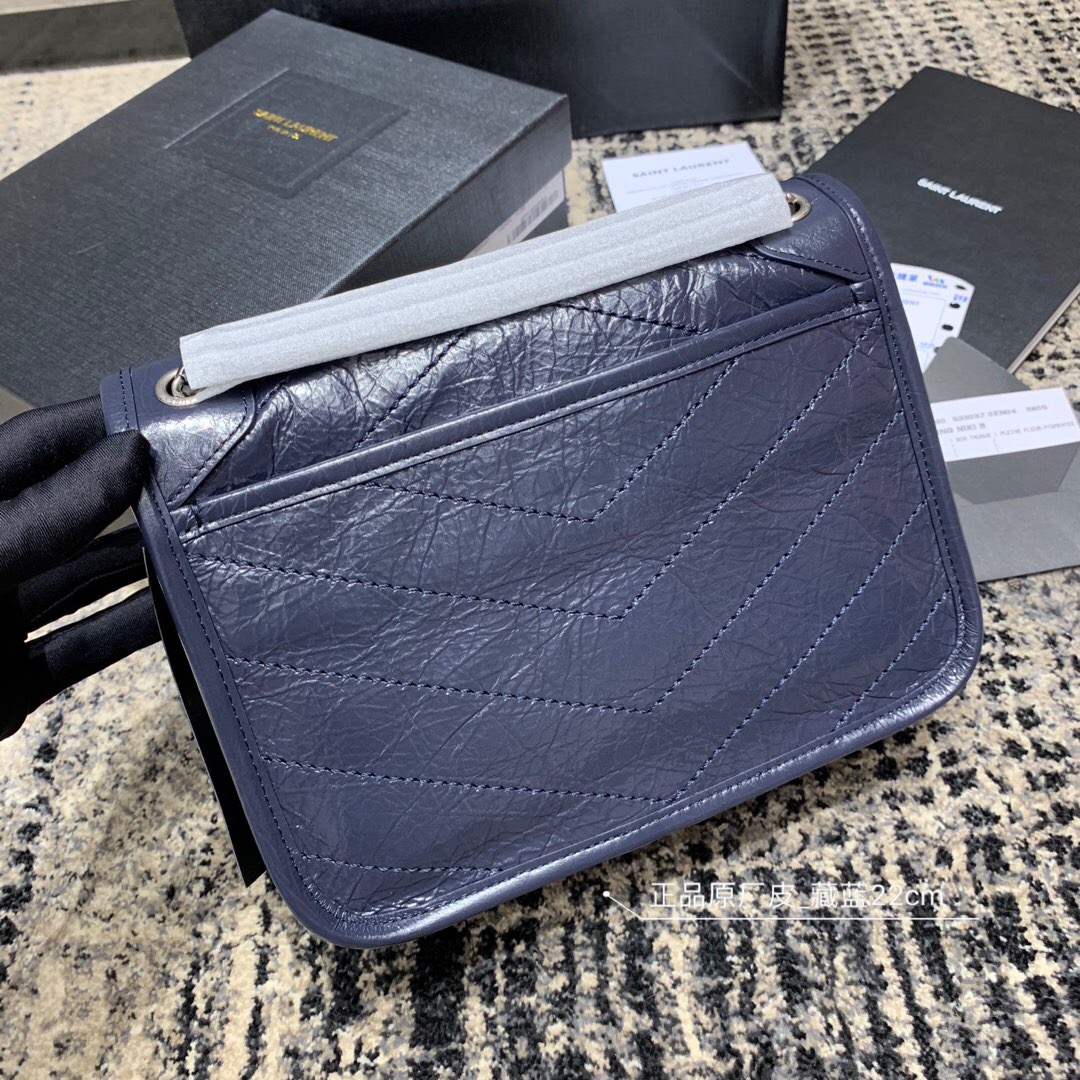 SAINT LAURENT YSL NIKI BABY IN CRINKLED VINTAGE LEATHER