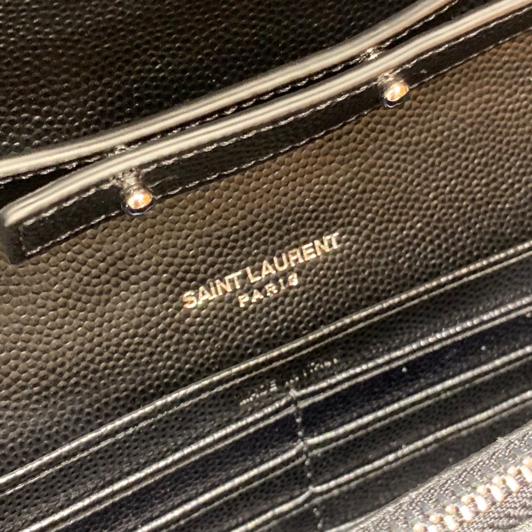 聖羅蘭臺灣官網 ysl MONOGRAM WOC 黑色真皮鏈式皮夾