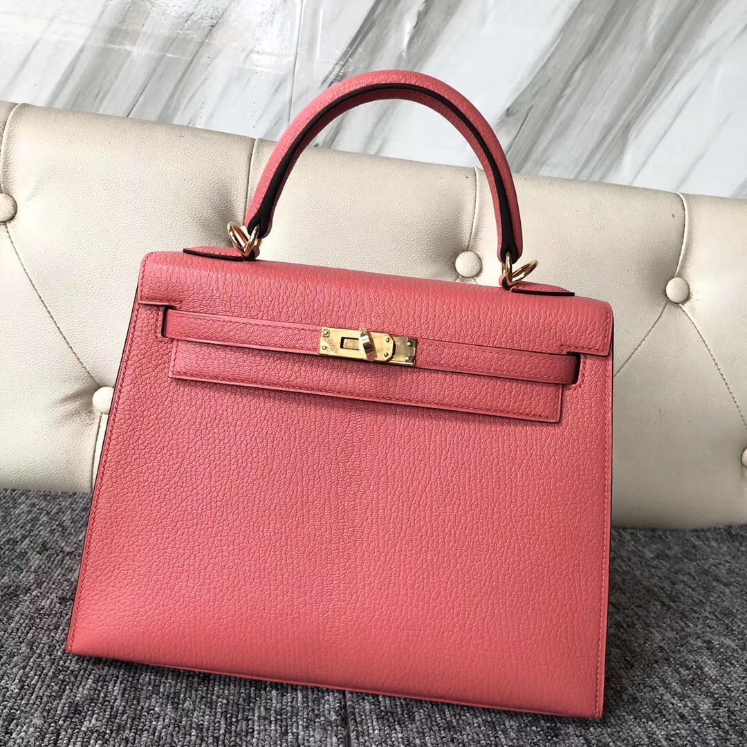 Vancouver Canada Hermes Kelly 25cm Chevre 8w Rose Azalee 新唇膏粉