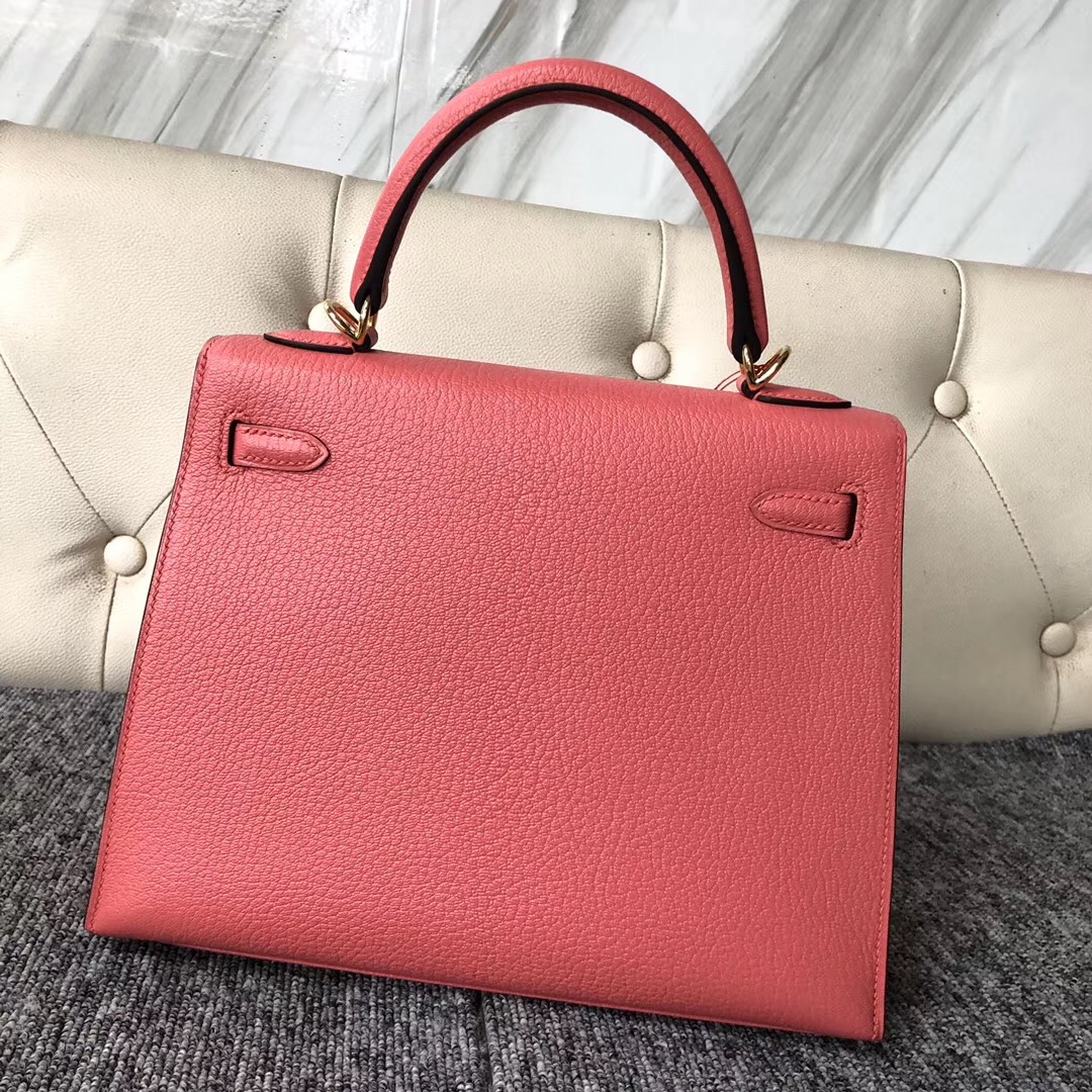 Vancouver Canada Hermes Kelly 25cm Chevre 8w Rose Azalee 新唇膏粉