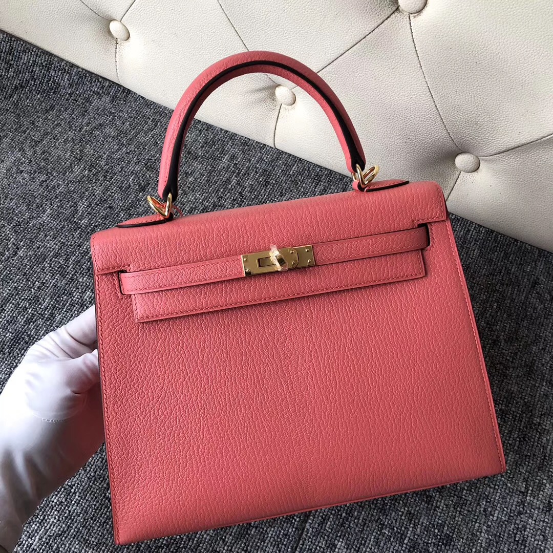 Vancouver Canada Hermes Kelly 25cm Chevre 8w Rose Azalee 新唇膏粉