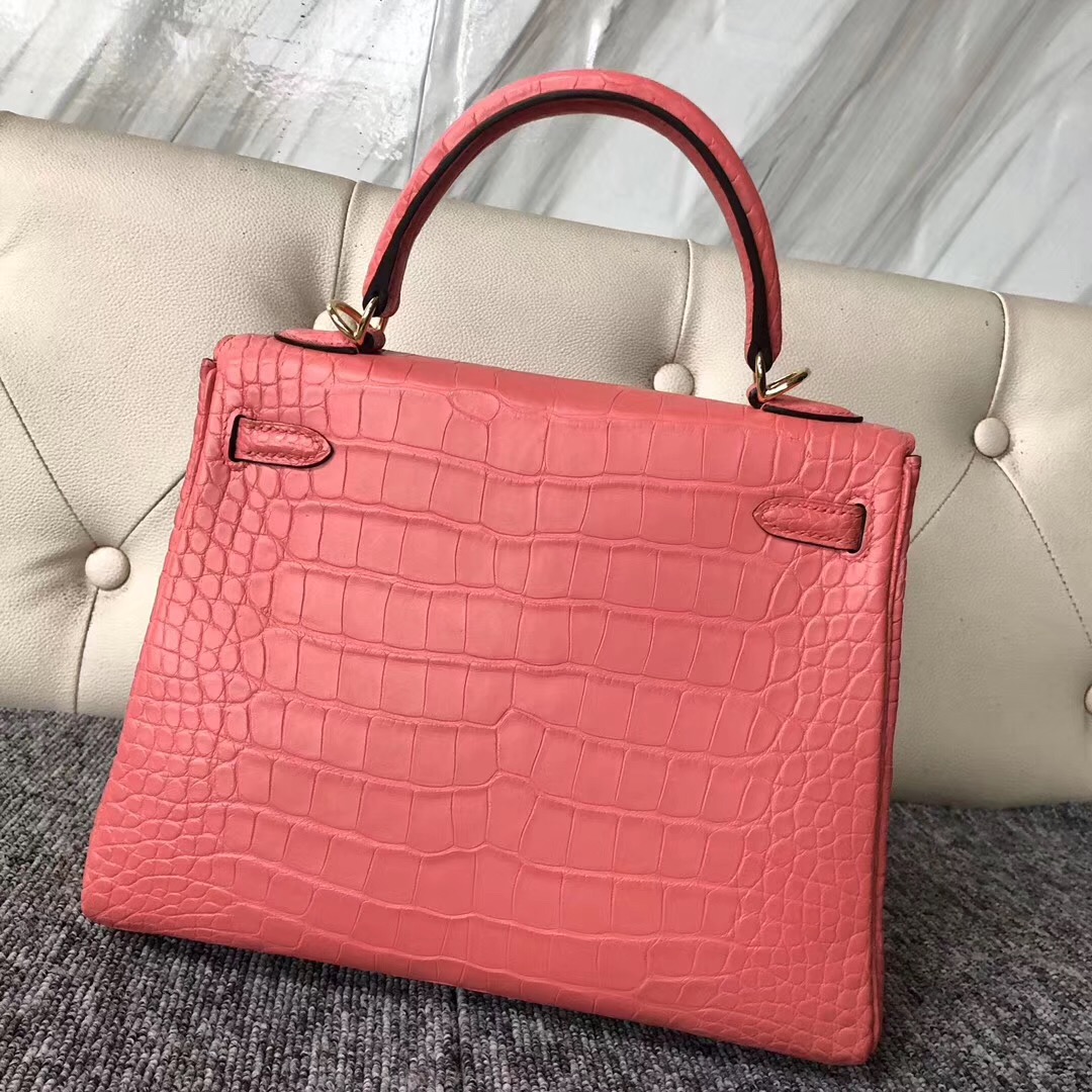 Singapore City Hermes Kelly 25cm A5 Bouganinviller杜鵑紅 Alligator Crocodile