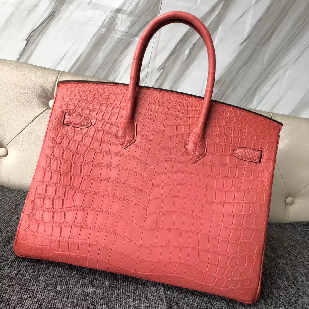 臺中市愛馬仕包包 Hermes Birkin 35cm Nilo Crocodile A5 Bouganinviller杜鵑紅