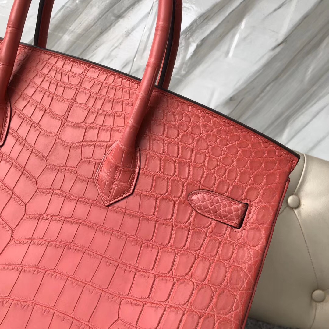 臺中市愛馬仕包包 Hermes Birkin 35cm Nilo Crocodile A5 Bouganinviller杜鵑紅