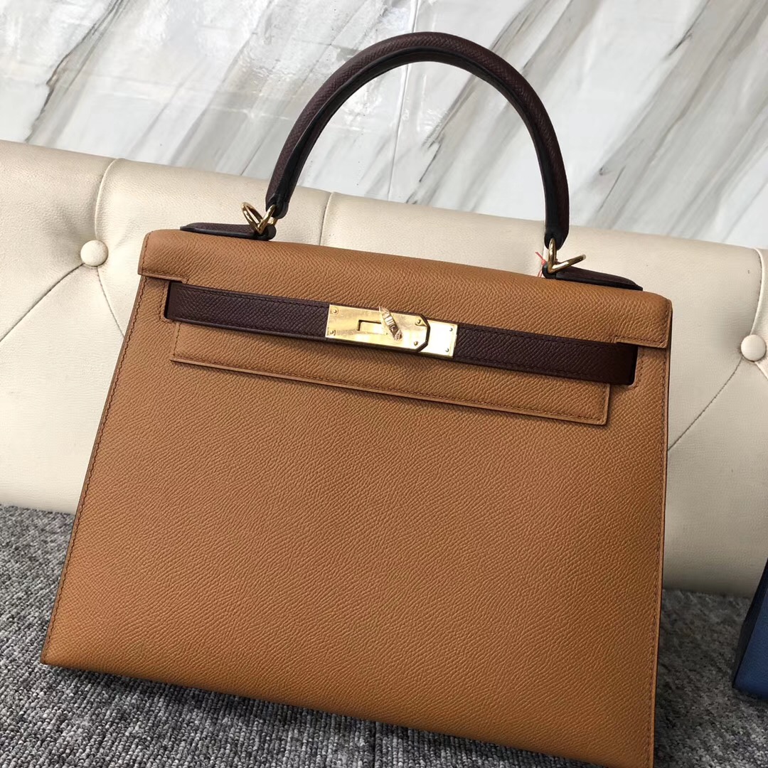 桃園市凱莉包價格 Hermes HSS Kelly 28cm CK37金棕色/CK57波爾多酒紅