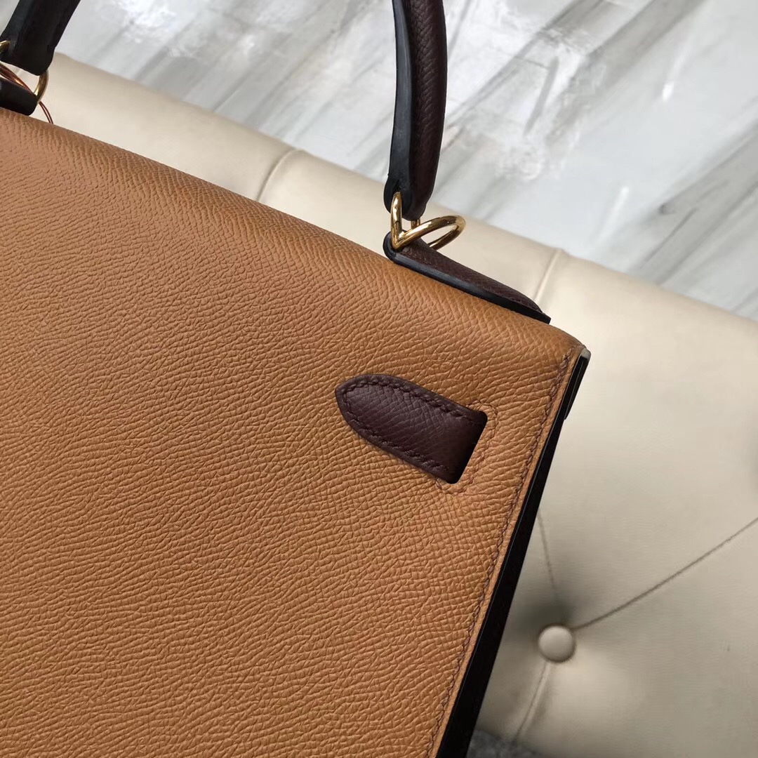 桃園市凱莉包價格 Hermes HSS Kelly 28cm CK37金棕色/CK57波爾多酒紅