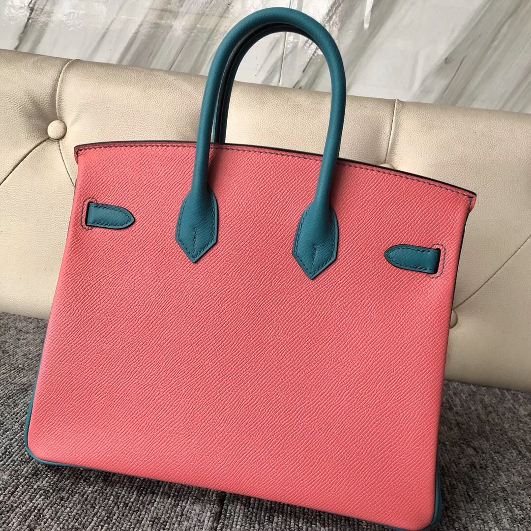 Taipei Taiwan Hermes Birkin 25cm Epsom 8W Rose azalee 7F Blue Paon