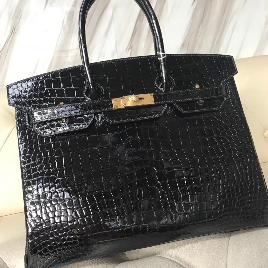 香港灣仔區愛馬仕鉑金包價格 Hermes Birkin 35cm 禦用原廠HCP灣鱷 CK89黑色