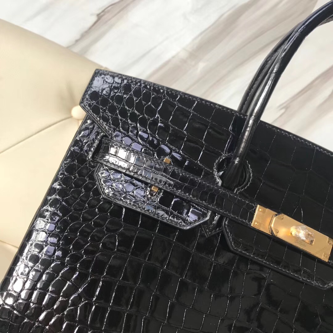 香港灣仔區愛馬仕鉑金包價格 Hermes Birkin 35cm 禦用原廠HCP灣鱷 CK89黑色