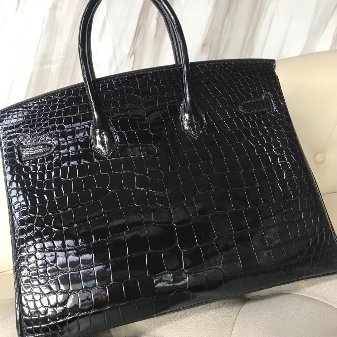 香港灣仔區愛馬仕鉑金包價格 Hermes Birkin 35cm 禦用原廠HCP灣鱷 CK89黑色