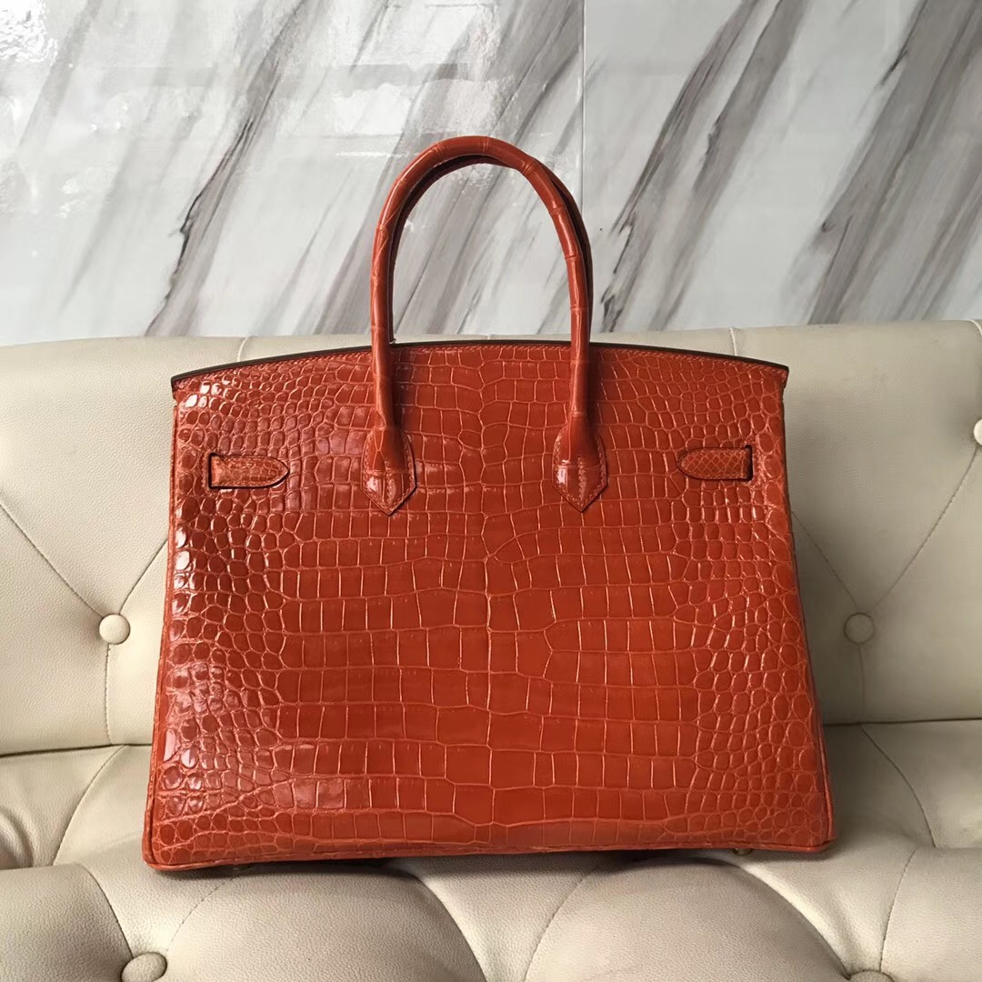 Hong Kong Hermes Birkin 35cm 8V罌粟橙 Orange Poppy 禦用原裝HCP灣鱷