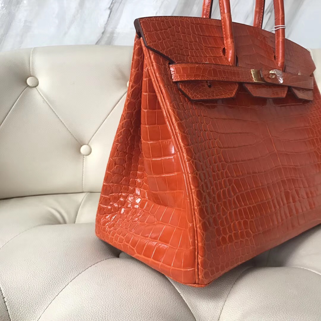 Hong Kong Hermes Birkin 35cm 8V罌粟橙 Orange Poppy 禦用原裝HCP灣鱷