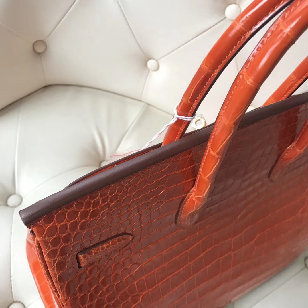 Hong Kong Hermes Birkin 35cm 8V罌粟橙 Orange Poppy 禦用原裝HCP灣鱷