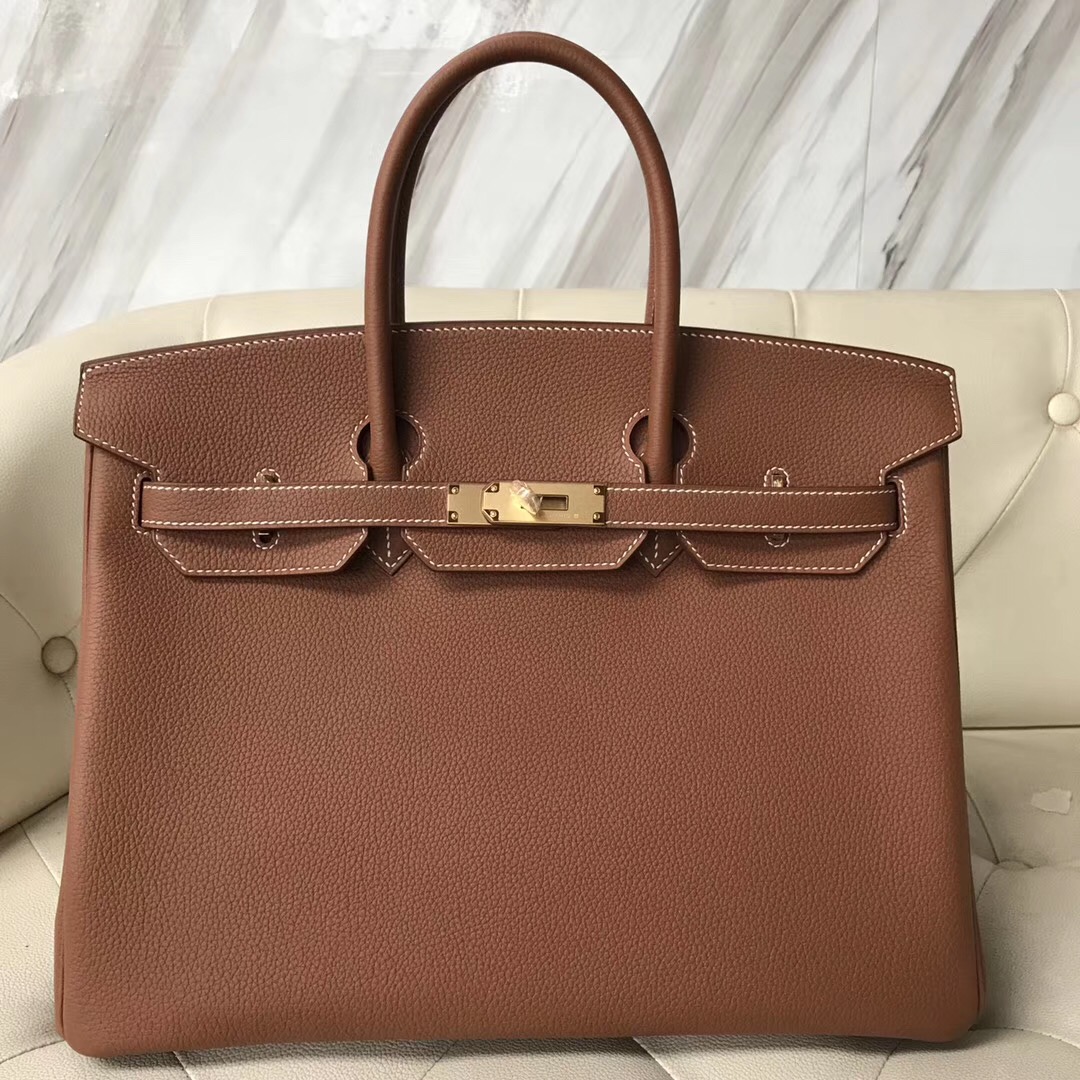 臺灣桃園市愛馬仕鉑金包 Hermes Birkin 35cm Togo CK37金棕色 Gold