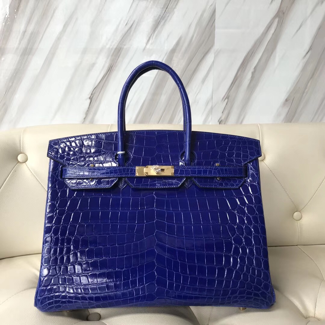 桃園市愛馬仕鉑金包 Taiwan Hermes Birkin 35cm 7T電光藍 blue electric 尼羅鱷