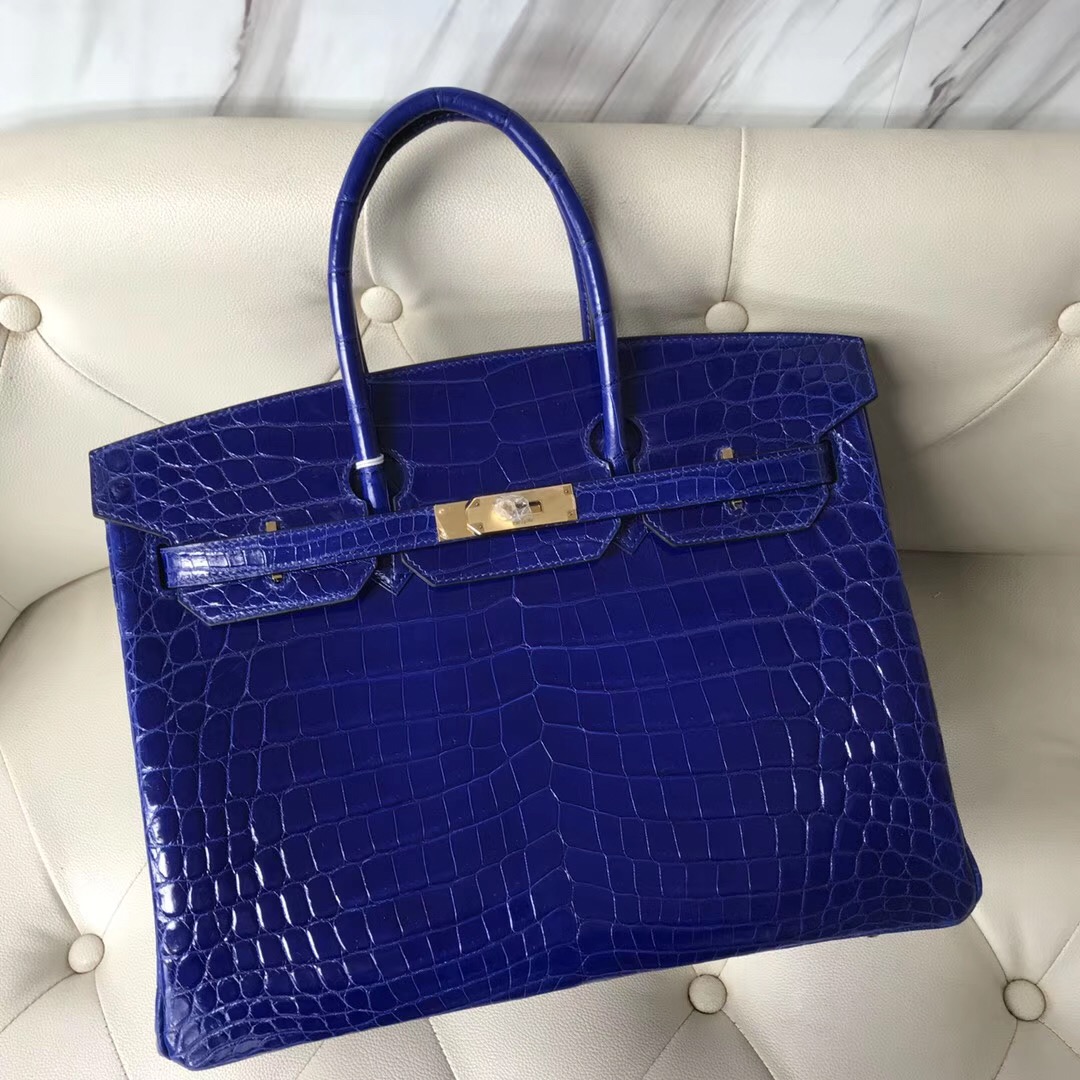 桃園市愛馬仕鉑金包 Taiwan Hermes Birkin 35cm 7T電光藍 blue electric 尼羅鱷