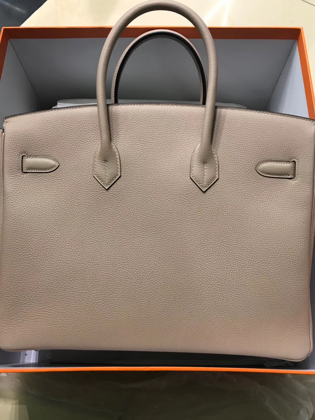 愛馬仕加拿大官網 Hermes Birkin 35cm S2風衣灰 Trench Togo 小牛皮 銀扣