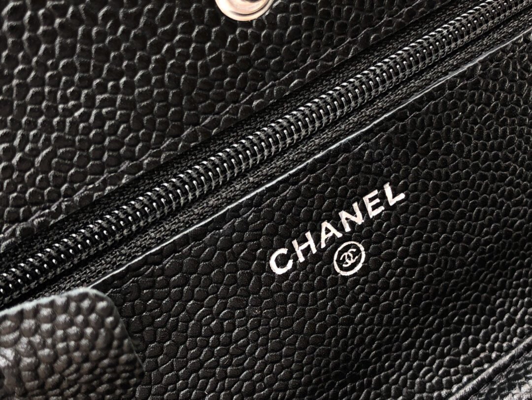 臺灣臺北市 WOC發財包 Chanel Wallet On Chain 魚子醬小牛皮