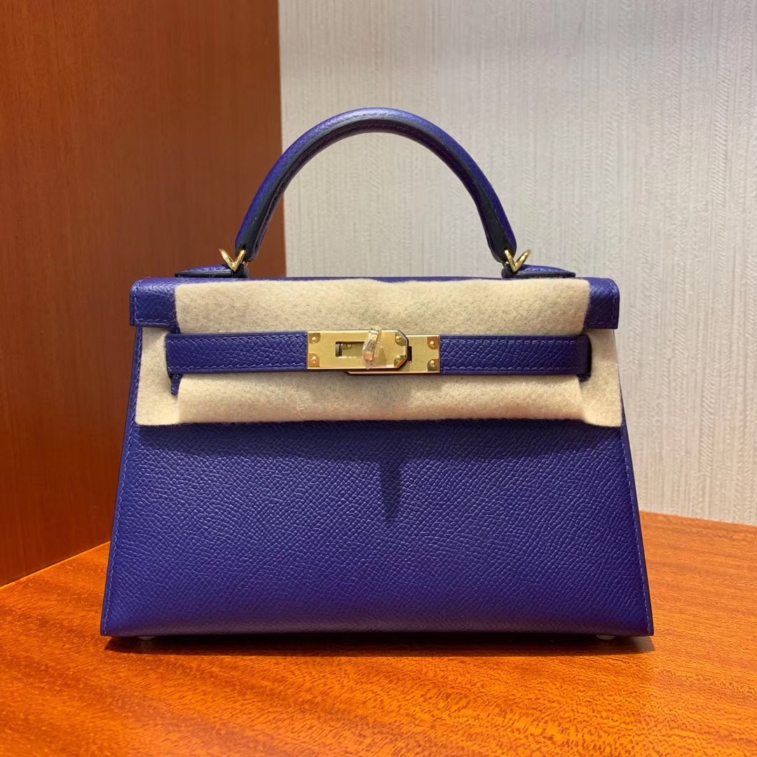 愛馬仕迷妳凱莉包2代價格 Hermes Kelly Mini2代 M3墨水藍 Blue Encre