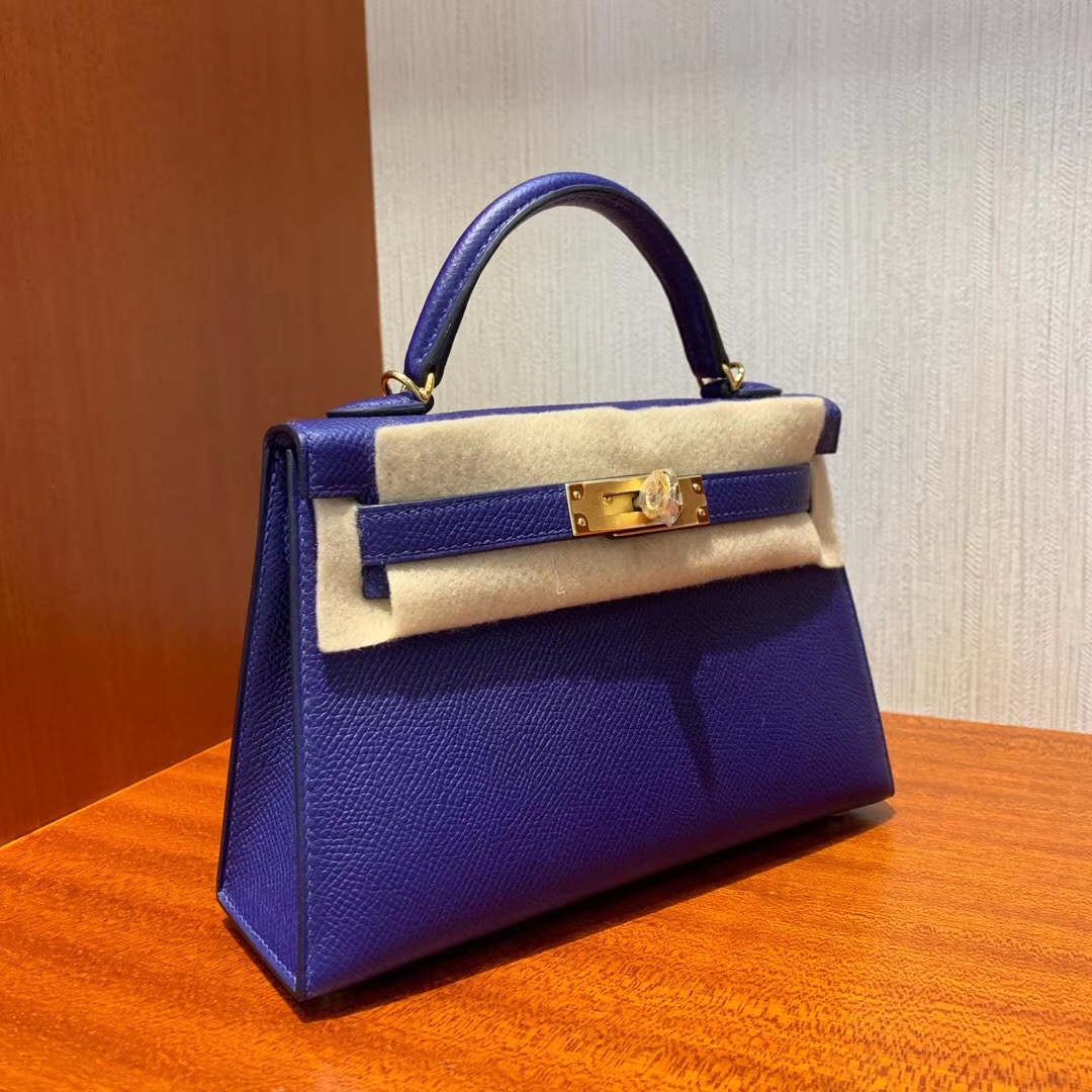 愛馬仕迷妳凱莉包2代價格 Hermes Kelly Mini2代 M3墨水藍 Blue Encre