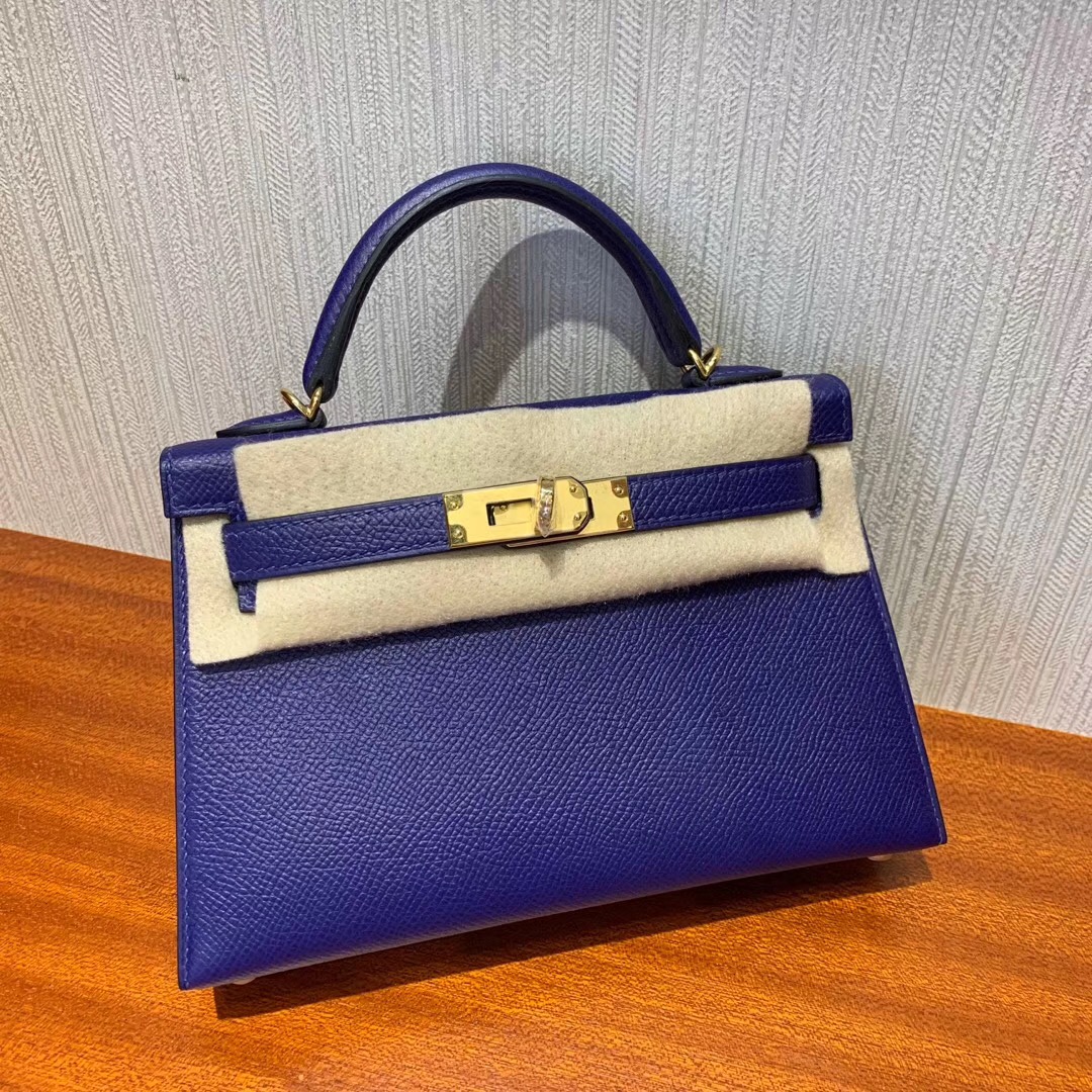 愛馬仕迷妳凱莉包2代價格 Hermes Kelly Mini2代 M3墨水藍 Blue Encre