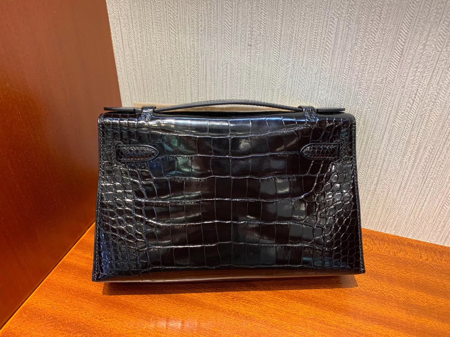 香港九龍半島愛馬仕定制價格 Hermes Mini Kelly pochette 22cm 亮面方塊 美洲鱷