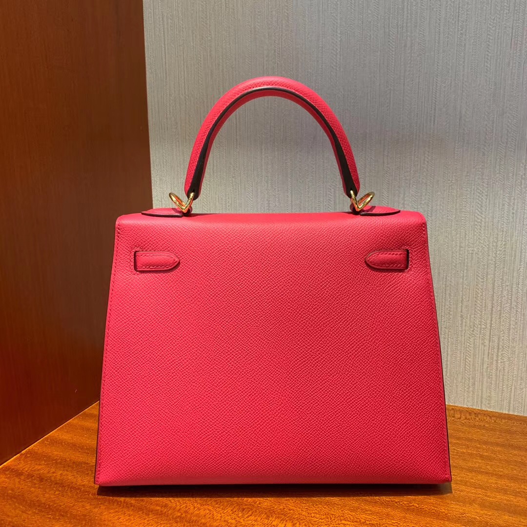 USA Hermes Kelly 25cm Epsom I6 極致粉 Rose Extreme 禦用原廠小牛皮