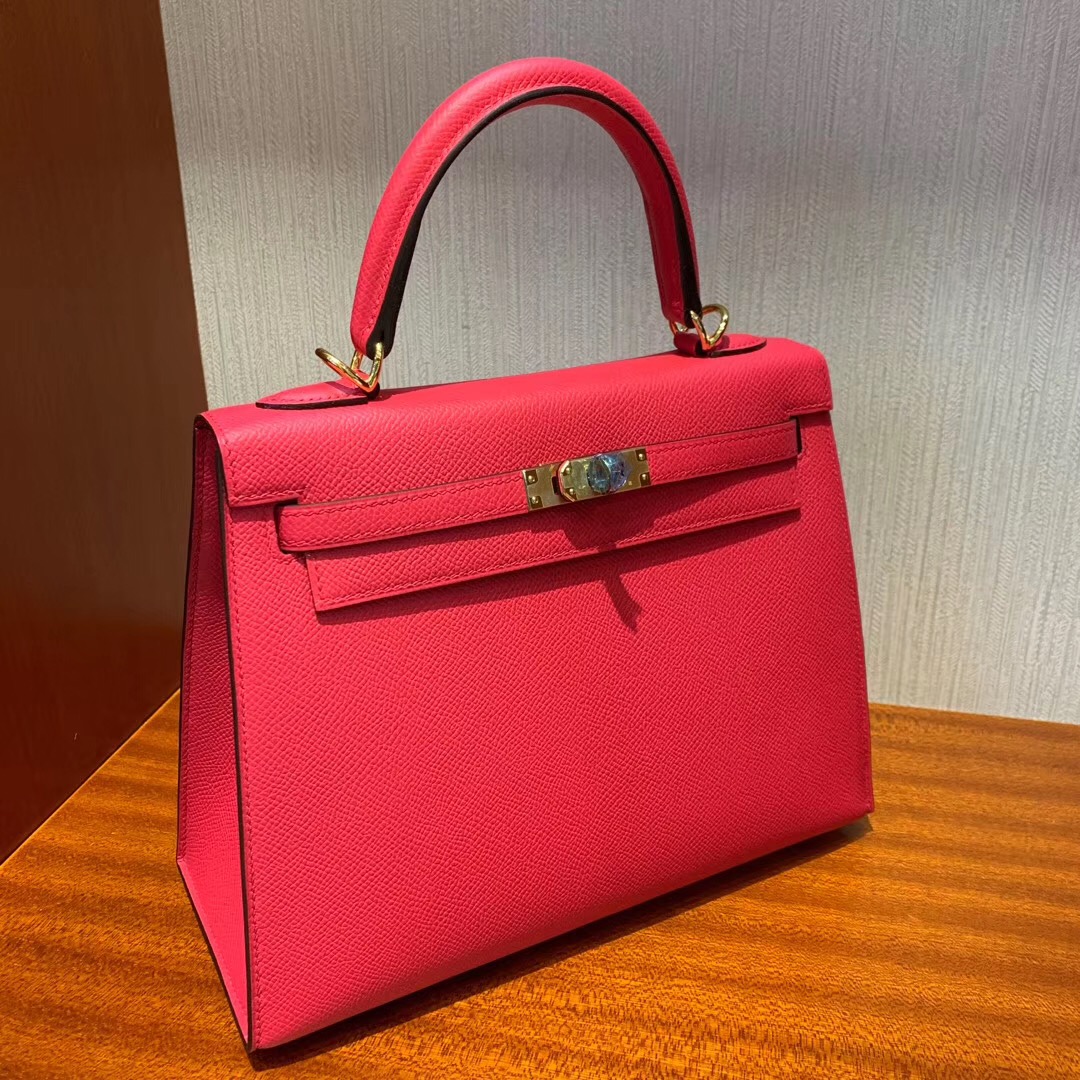 USA Hermes Kelly 25cm Epsom I6 極致粉 Rose Extreme 禦用原廠小牛皮