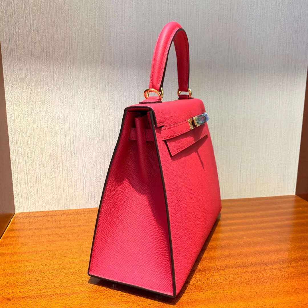 USA Hermes Kelly 25cm Epsom I6 極致粉 Rose Extreme 禦用原廠小牛皮