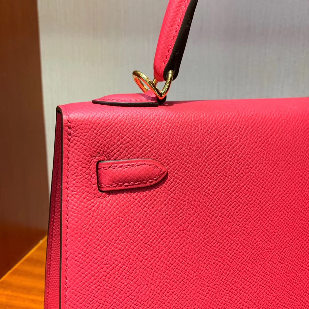 USA Hermes Kelly 25cm Epsom I6 極致粉 Rose Extreme 禦用原廠小牛皮