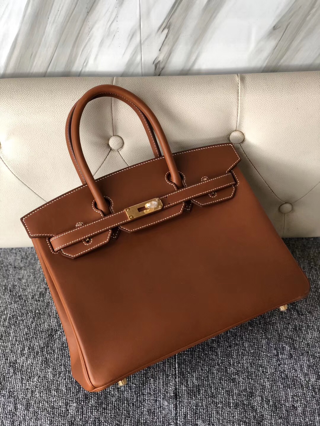 愛馬仕包包 馬鞍皮的優缺點 Hermes Birkin 30cm Barenia Natural CK37金棕色