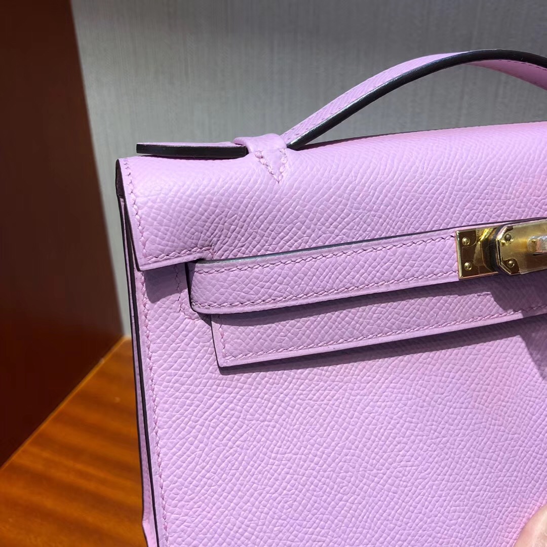 迷妳凱莉包壹代價格 Hermes MiniKelly pochette X9 mauve sylvestres 錦葵紫