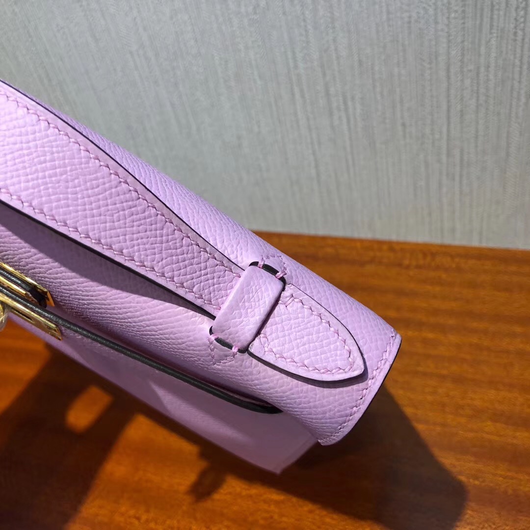 迷妳凱莉包壹代價格 Hermes MiniKelly pochette X9 mauve sylvestres 錦葵紫