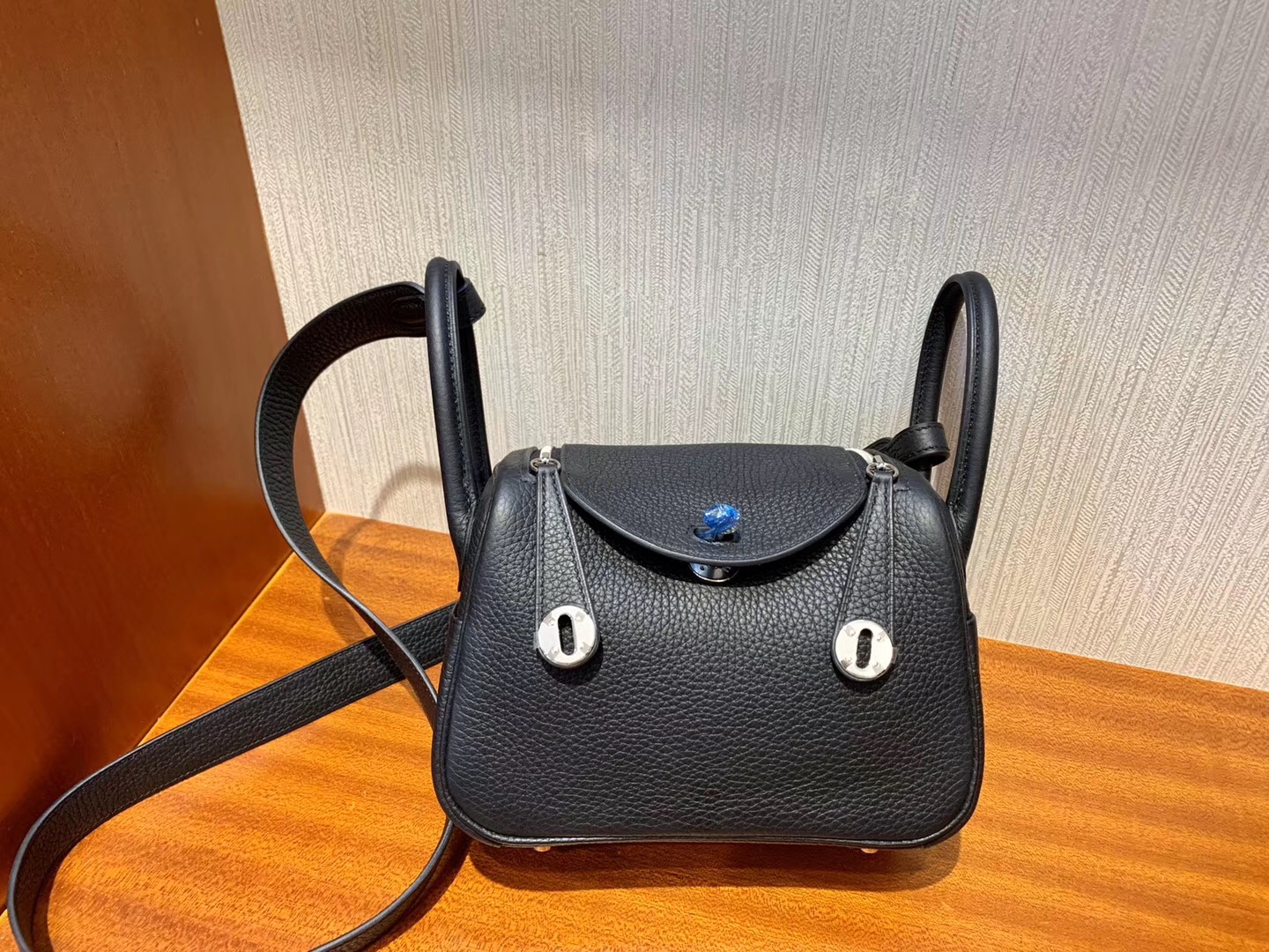 愛馬仕lindy迷妳19尺寸 Hermes mini Lindy taurillon Clemence leather CC89黑色