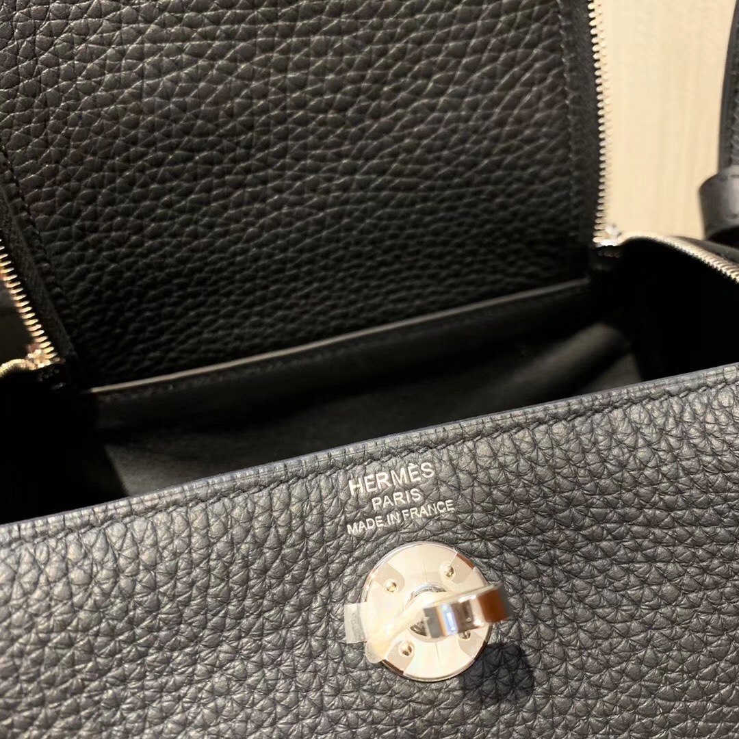 愛馬仕lindy迷妳19尺寸 Hermes mini Lindy taurillon Clemence leather CC89黑色