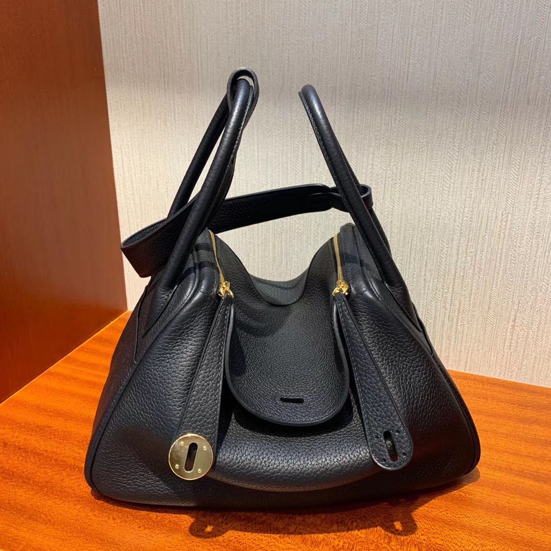 愛馬仕琳迪包官網價格 Hermes Lindy 26cm CK89黑色 禦用TC大牛皮 taurillon Clemence