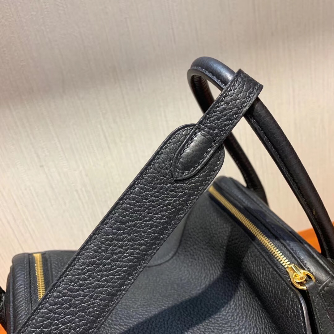 愛馬仕琳迪包官網價格 Hermes Lindy 26cm CK89黑色 禦用TC大牛皮 taurillon Clemence