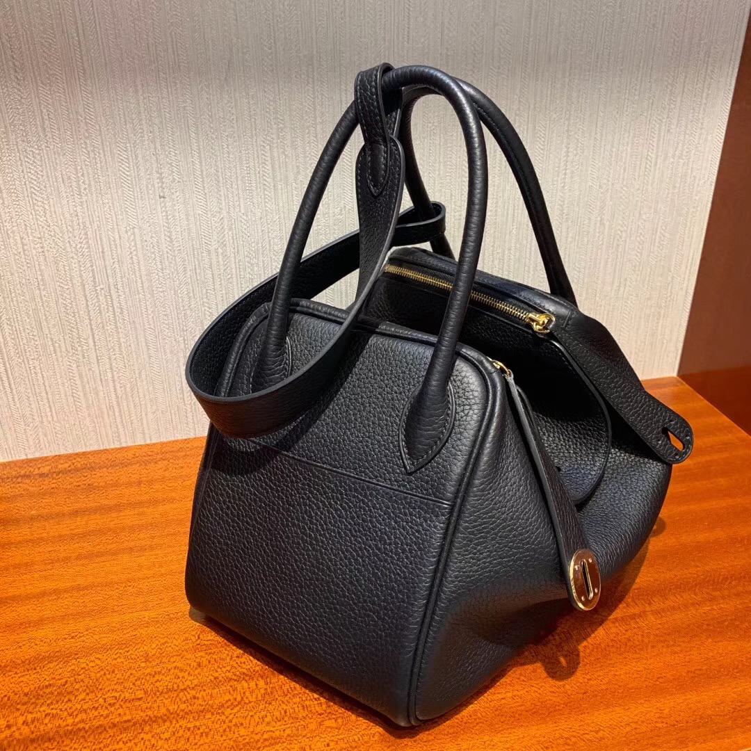 愛馬仕琳迪包官網價格 Hermes Lindy 26cm CK89黑色 禦用TC大牛皮 taurillon Clemence