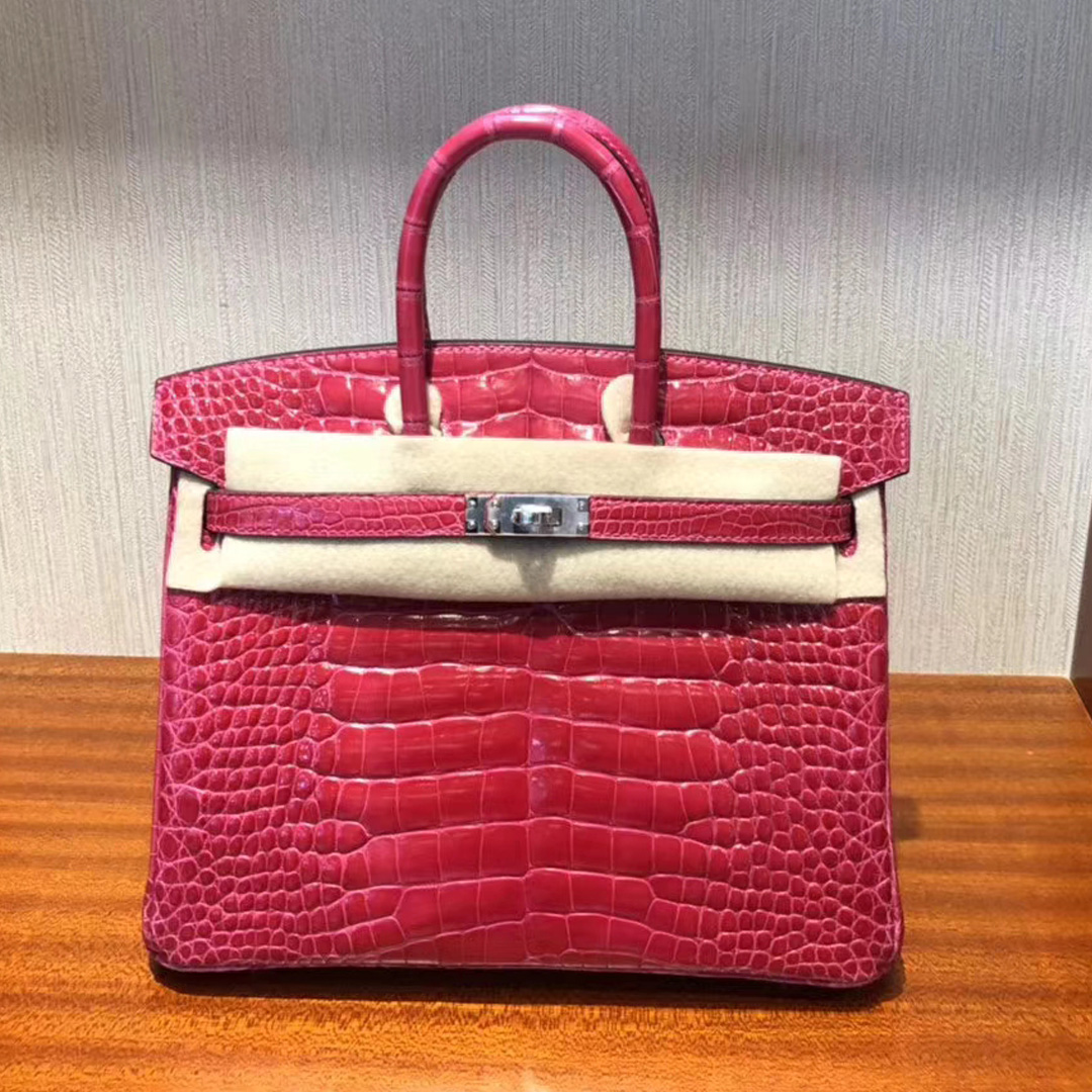 九龍城區 愛馬仕鉑金包價格 Hermes Birkin 25cm I6極致粉Rose Extreme 拱珠美洲鱷