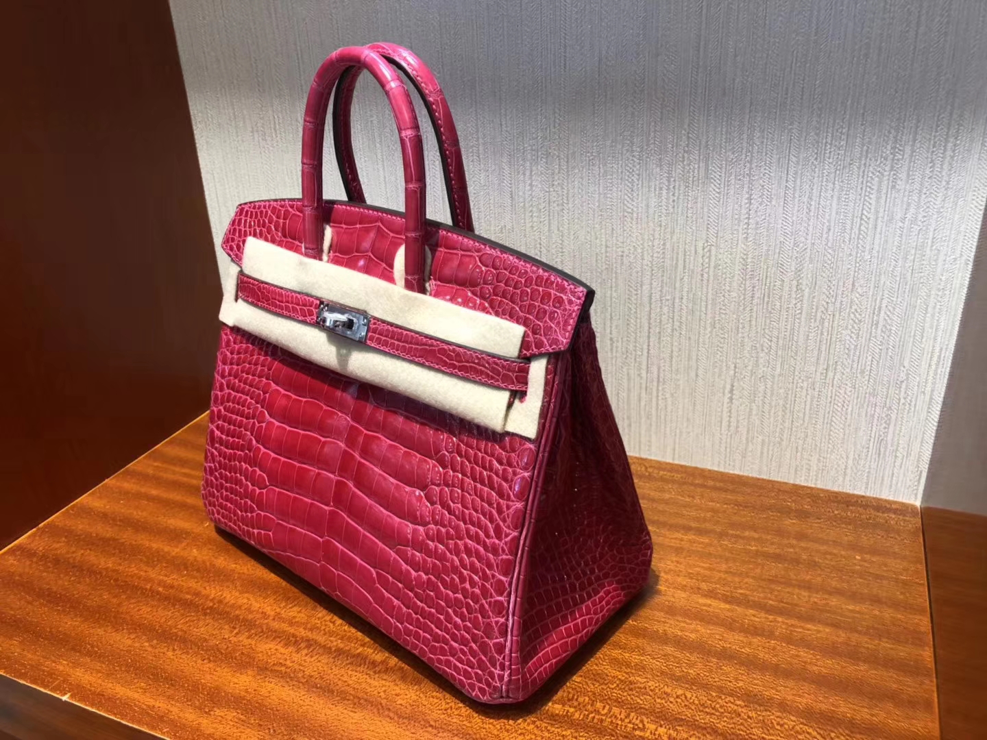 九龍城區 愛馬仕鉑金包價格 Hermes Birkin 25cm I6極致粉Rose Extreme 拱珠美洲鱷