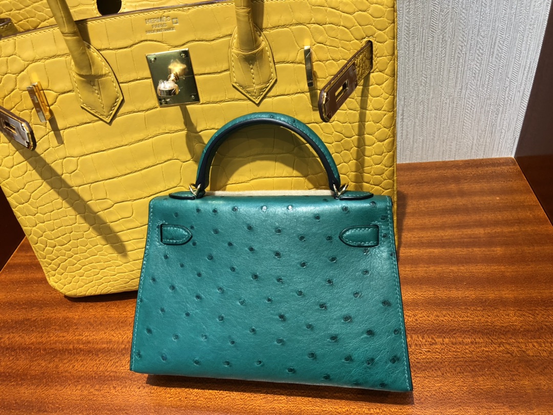 臺灣臺北市 愛馬仕迷妳凱莉包 Hermes Mini kelly 2代 Z6孔雀綠 malachite Ostrich