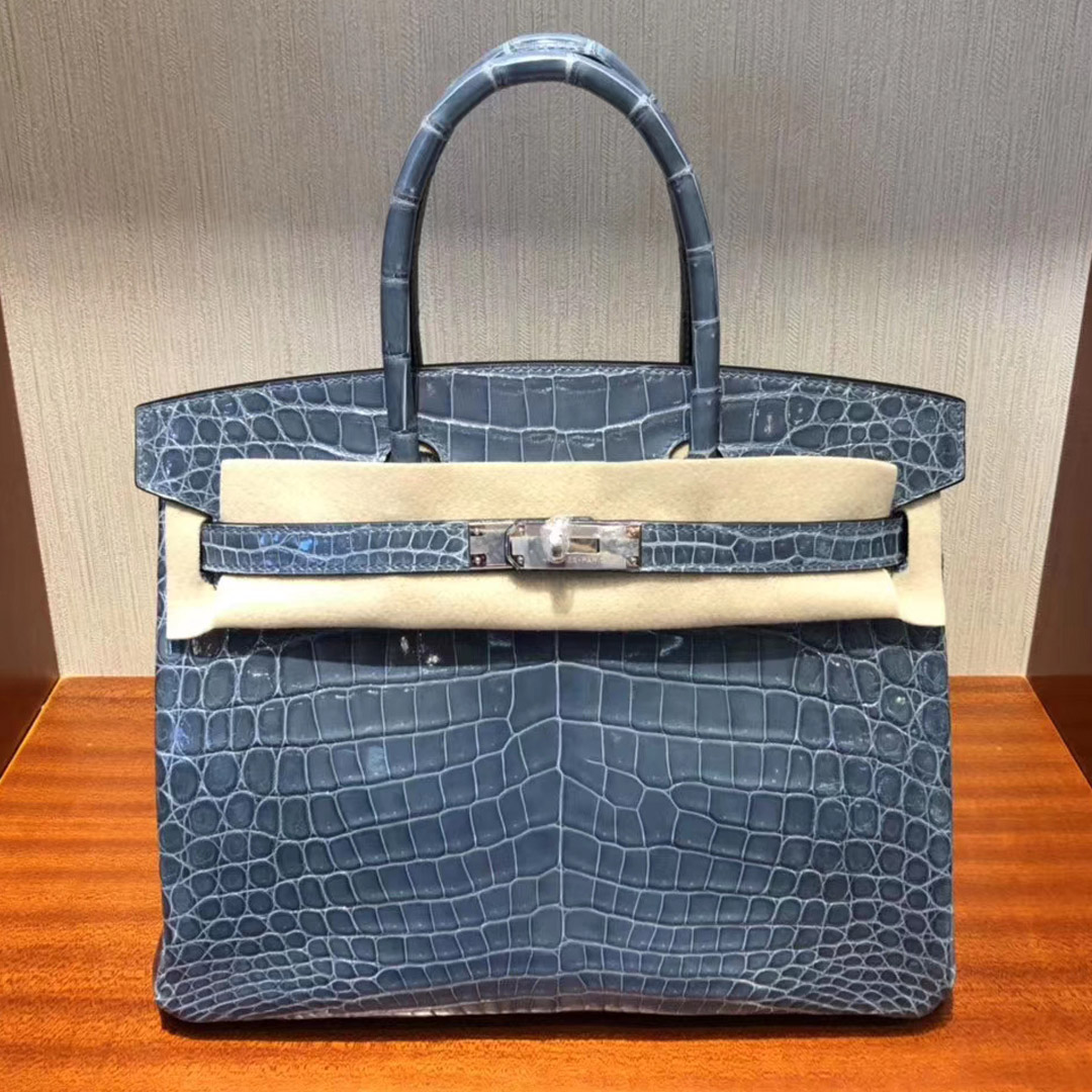 香港香港島中西區 Hermes Birkin 30cm CK75牛仔藍 Blue Jean 尼羅鱷